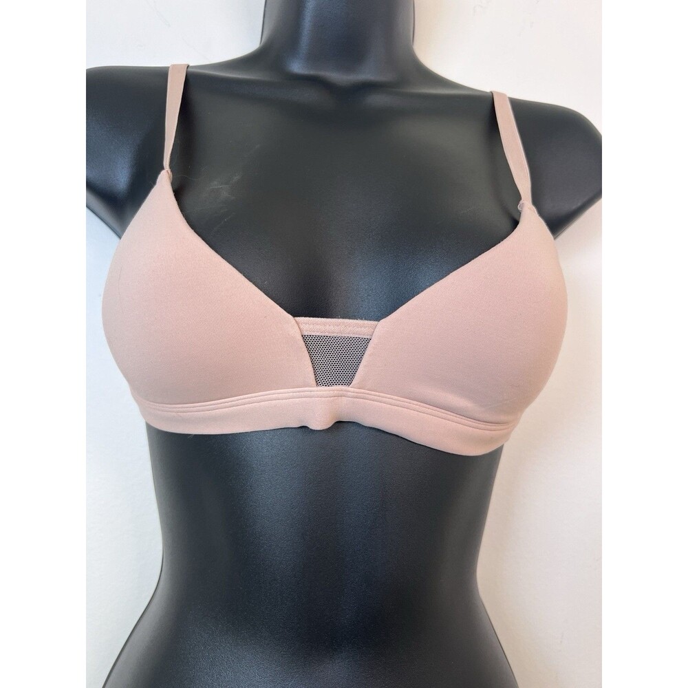 Pepper Women XS FeelGood Wirefree T Shirt Bra Wireless Pink Mesh Everyday